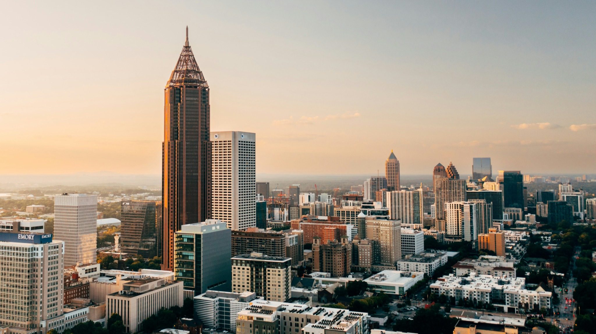 A birds eye view of Atlanta, Georgia as a foster care community.